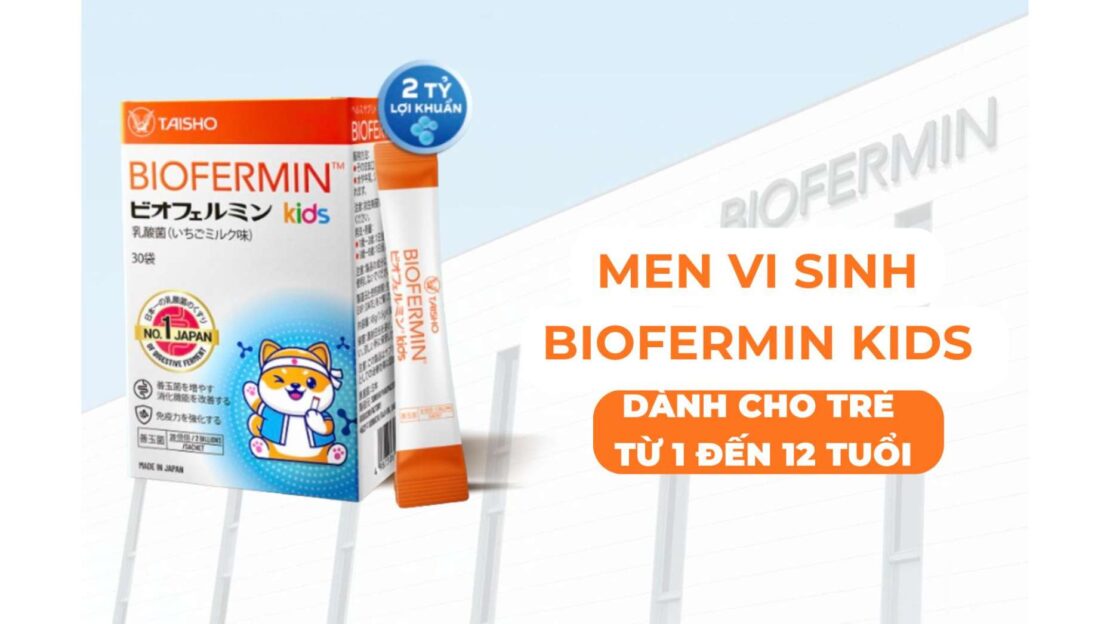 Biofermin Kids bổ sung 2 tỷ lợi khuẩn hỗ trợ cải thiện hệ vi sinh đường ruột cho trẻ.